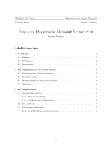 Ferienkurs Theoretische Mechanik Sommer 2010 - TUM