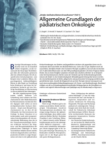 Allgemeine Grundlagen der pädiatrischen Onkologie