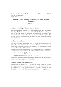 Physik I für Chemiker und Lehramt nicht vertieft ¨Ubungen Blatt 11