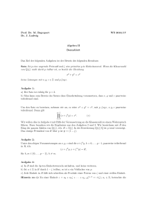 Prof. Dr. M. Rapoport WS 2016/17 Dr. J. Ludwig Algebra II