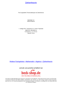 Zahlentheorie - Beck-Shop