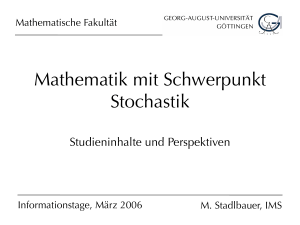 Mathematik mit Schwerpunkt Stochastik