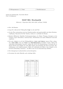 MAT 901: Stochastik - Institut für Mathematik