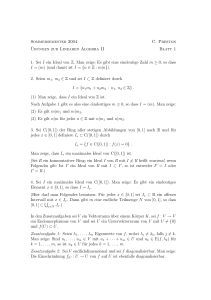 Sommersemester 2004 C. Preston ¨Ubungen zur Linearen Algebra