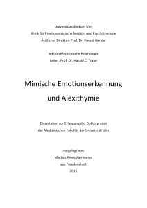 Mimische Emotionserkennung und Alexithymie