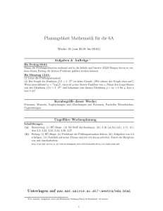 Planungsblatt Mathematik für die 6A