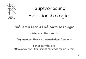Hauptvorlesung Evolutionsbiologie