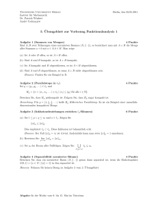 3. ¨Ubungsblatt zur Vorlesung Funktionalanalysis 1