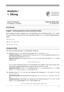 Analysis I 1. Übung - TU Darmstadt/Mathematik