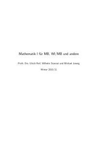 Mathematik I für MB, WI/MB und andere