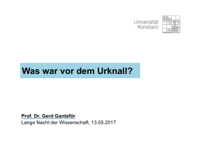Was war vor dem Urknall? - Prof. Dr. Gerd Ganteför