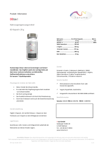 Detox I Datenblatt Produktinfo - Nahrungsergänzungsmittel