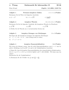 4.¨Ubung Mathematik für Informatiker II SS 06
