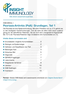 Psoriasis-Arthritis (PsA): Grundlagen, Teil 1 - CME