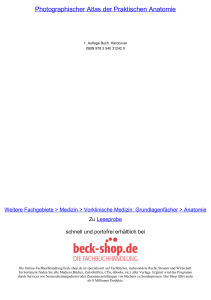 Photographischer Atlas der Praktischen Anatomie - Toc - Beck-Shop