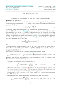PTP 2, Uebungsblatt 11 - Institut für Theoretische Physik