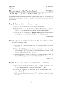 Lineare Algebra (für PhysikerInnen) WS 09/10