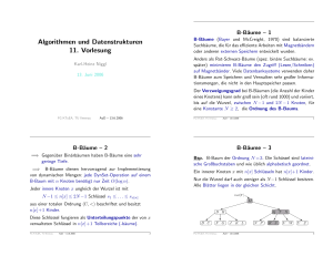 Algorithmen und Datenstrukturen 11. Vorlesung
