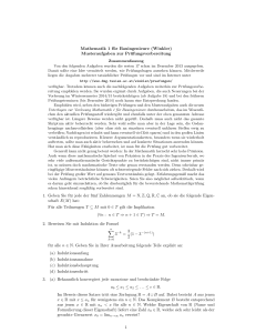 Mathematik 1 für Bauingenieure (Winkler) Musteraufgaben zur
