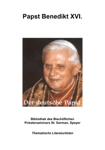 Papst Benedikt XVI. - Bibliothek des Bischöflichen Priesterseminars