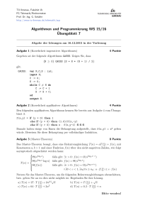 Algorithmen und Programmierung WS 15/16 ¨Ubungsblatt 7 input N