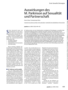 Auswirkungen des M. Parkinson auf Sexualität