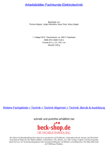 Arbeitsblätter Fachkunde Elektrotechnik - Beck-Shop