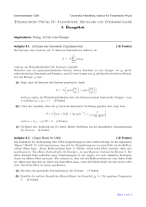 Theoretische Physik IV: Statistische Mechanik und Thermodynamik
