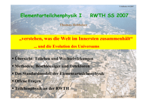 Elementarteilchenphysik RWTH - Server der Fachgruppe Physik der