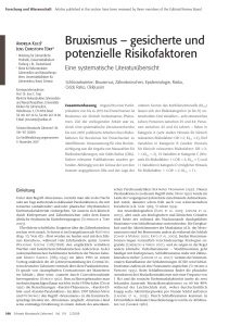 [Bruxism--confirmed and potential risk factors. A systematic review of