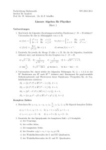 Lineare Algebra für Physiker Blatt 1