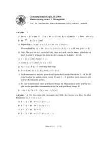 Computationale Logik, SS 2004: Musterlösung zum 11. Übungsblatt