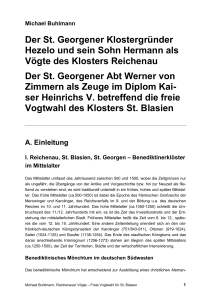 Der St. Georgener Klostergründer Hezelo und sein Sohn Hermann