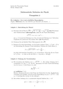 Mathematische Methoden der Physik ¨Ubungsblatt 2