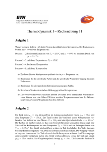 Thermodynamik I – Rechenübung 11