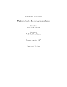 Skript zur Vorlesung Mathematische Kontinuumsmechanik