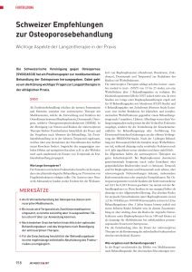 Schweizer Empfehlungen zur Osteoporosebehandlung