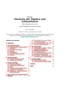 Elemente der Algebra und Zahlentheorie - Humboldt