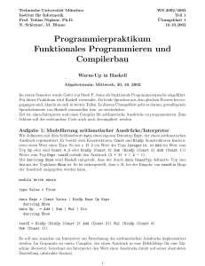 Programmierpraktikum Funktionales Programmieren und Compilerbau