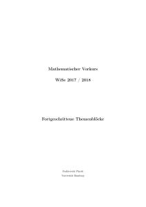 Mathematischer Vorkurs WiSe 2017 / 2018 Fortgeschrittene