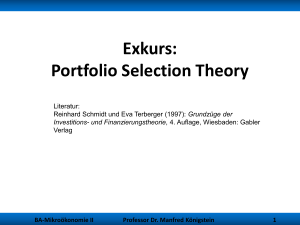 Exkurs: Portfolio Selection Theory