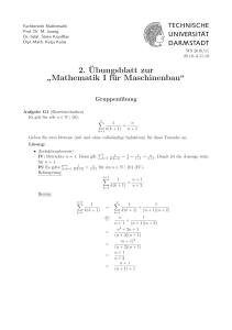 2.¨Ubungsblatt zur ” Mathematik I für