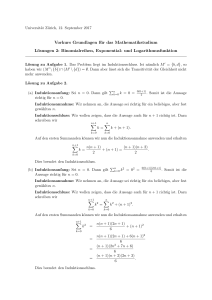 Vorkurs Grundlagen für das Mathematikstudium Lösungen 2
