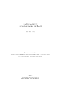 Ma23 Formelsammlung Logik - Matthias Kolja Miehl • Electrical