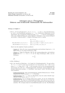Lösungen zum 2. ¨Ubungsblatt Diskrete und strukturelle Mathematik