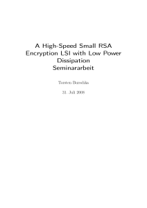 A High-Speed Small RSA Encryption LSI with Low Power