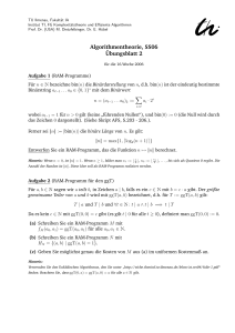 Algorithmentheorie, SS06 ¨Ubungsblatt 2