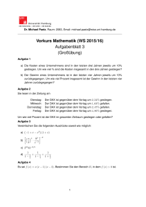 Vorkurs Mathematik (WS 2015/16) Aufgabenblatt 3 (Groß¨ubung)