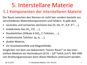 5. Interstellare Materie