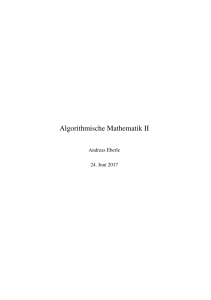 Algorithmische Mathematik II